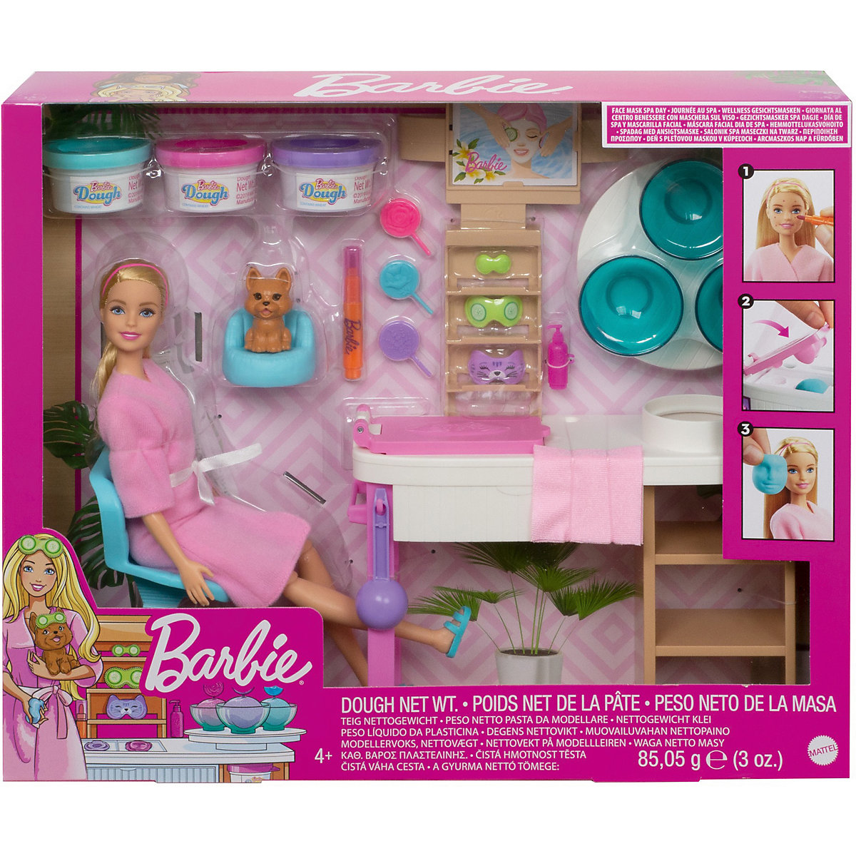 Mattel Barbie (blond), kosmetické masky s plastelínou, oblékací panenka