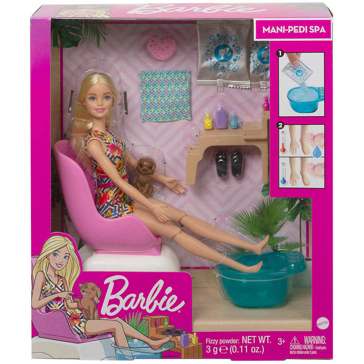 Mattel Barbie Mani-Pedi (blonďatá) nehtový salon 