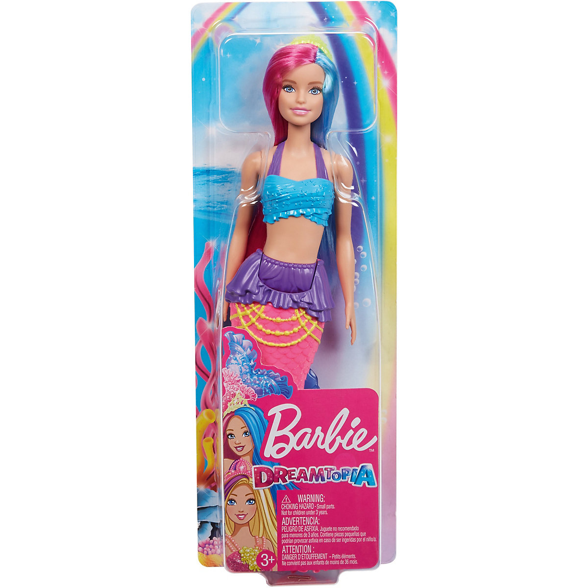 Mattel Barbie Dreamtopia mořská panna (růžové a modré vlasy)