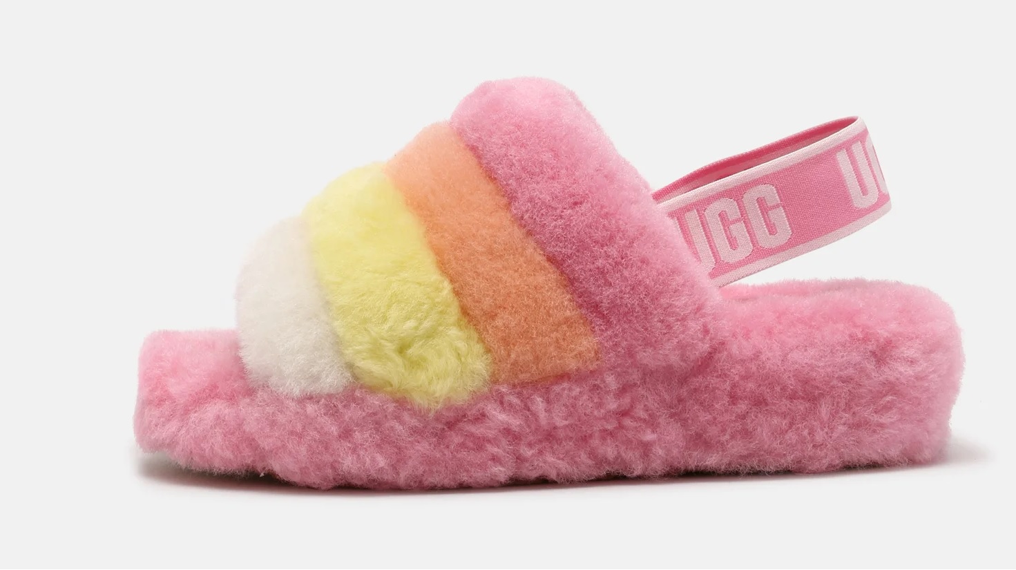 UGG Fluff Yeah flat sandals in sachet pink multi