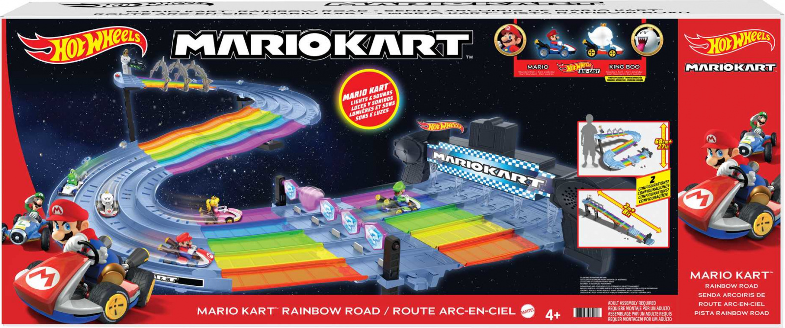 Hot Wheels Mario Kart Duhová závodní dráha se světly a zvuky GXX41