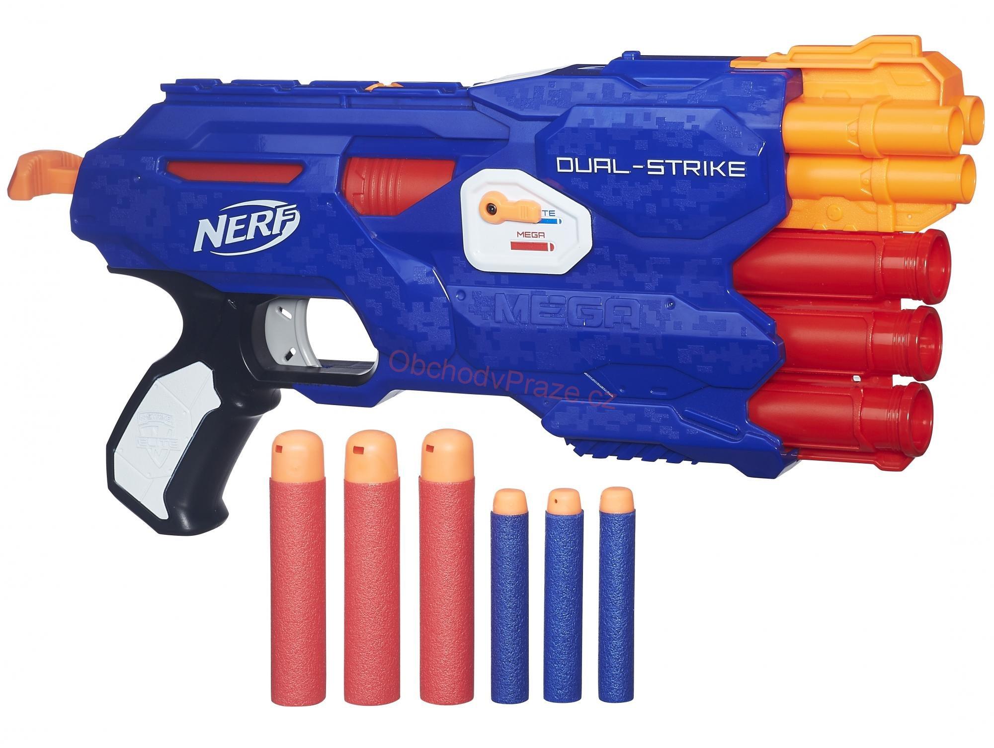 Nerf Elite pistole střílí 2 šipky najednou