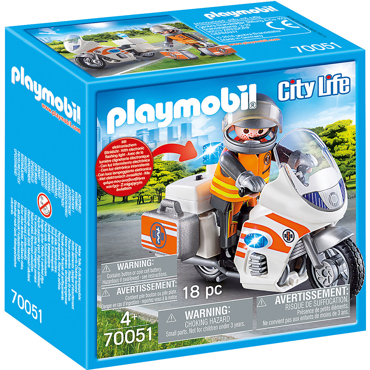 Playmobil 70051 Rychlá lékařská pomoc na motorce