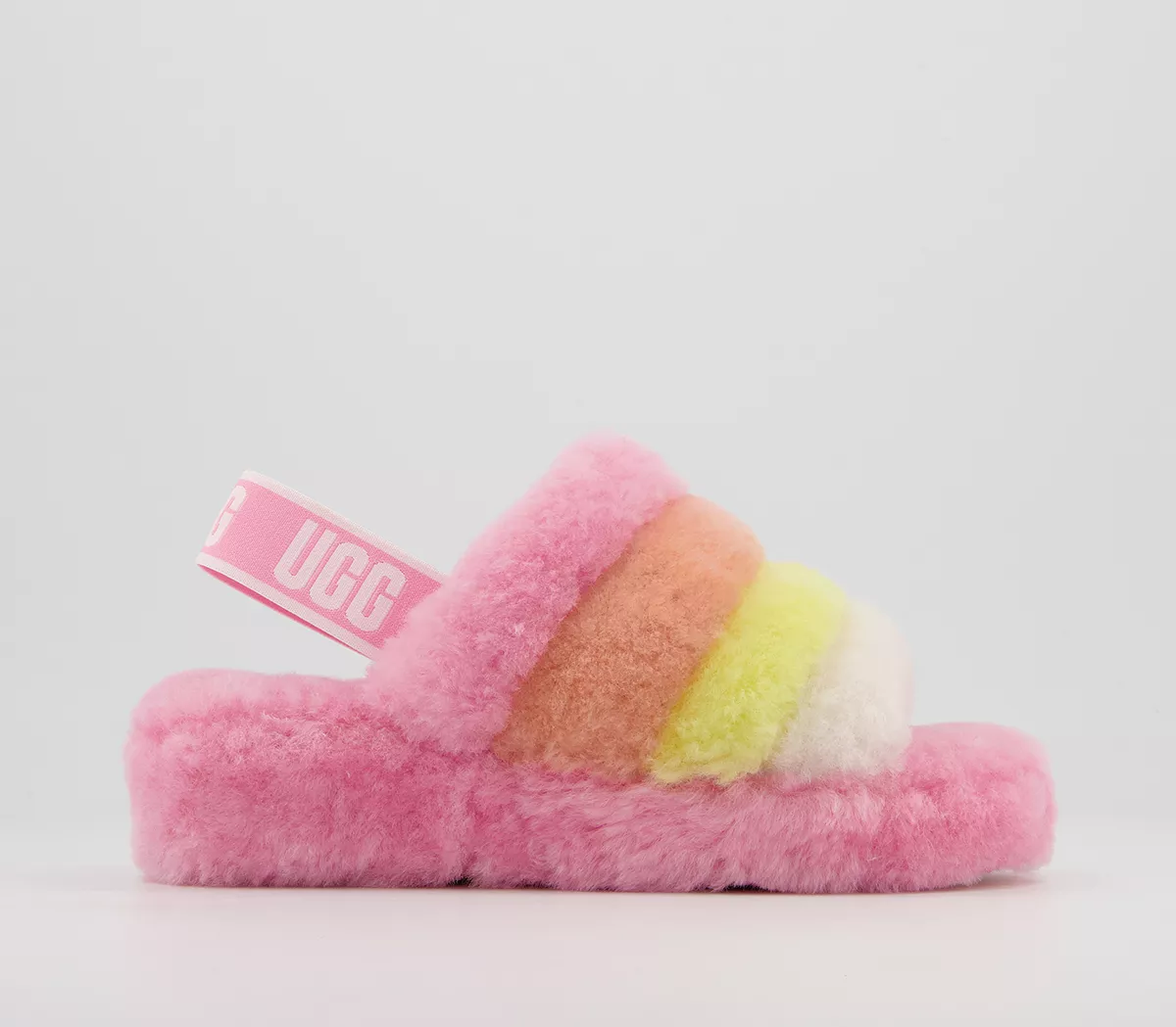 UGG Fluff Yeah flat sandals in sachet pink multi