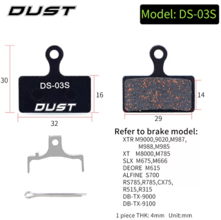 DUST SHIMANO Brzdové destičky DS-03 XTR-M985 M988 XT-M785 SLX-M666 M675