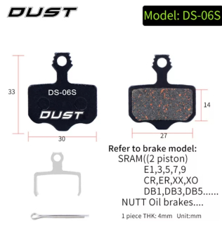 DUST SRAM AVID Brzdové destičky DS-06 AVID DB1, DB3, DB5, E1, E3, E5, E7, E9, CR