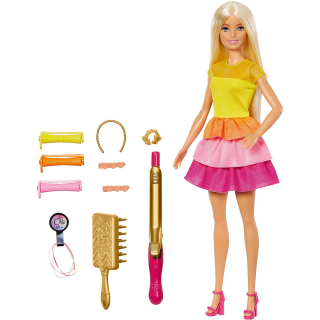 Mattel Barbie v kudrnatém stylu (blonďatá)