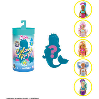 Mattel Barbie panenka Color Reveal Chelsea „Mořské panny“, sada překvapení