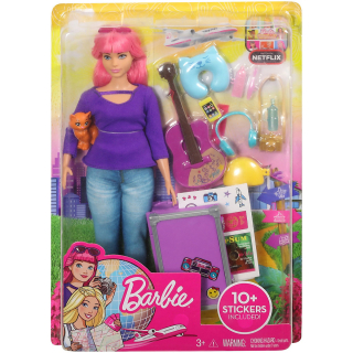 Mattel Barbie Daisy cestovní panenka (růžové vlasy) 