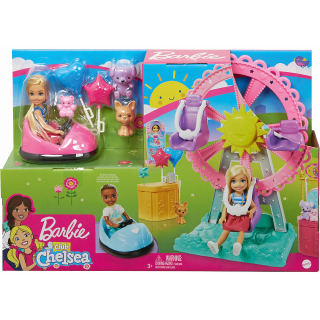 Mattel Barbie Chelsea (světlovlasá) pouťová hrací sada s štěnětem