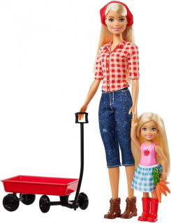 Mattel Barbie GCK84 farmářka a Chelsea s vozíčkem