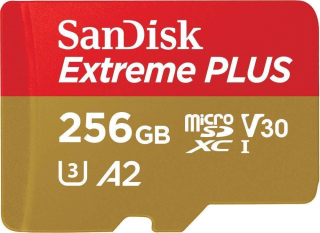 SanDisk Extreme PLUS microSDXC 256GB - 170MB/s R/90MB/s W, A2 C10 V30 UHS-I